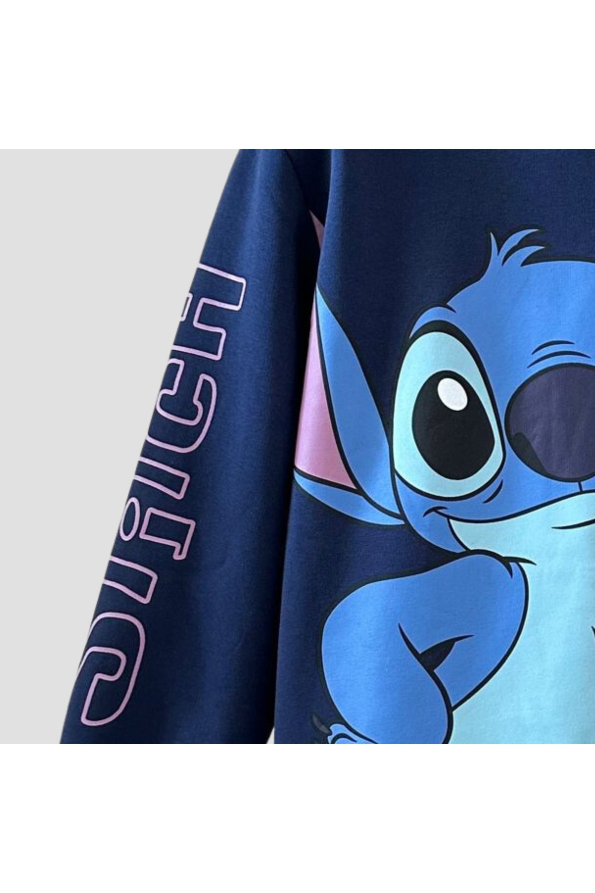 ORİJİNAL DISNEY STITCH BASKILI KAPÜŞONLU KIZ ÇOCUK SWEATSHIRT ŞARDONLU POLARLI 55129 MOR BOL KESİM