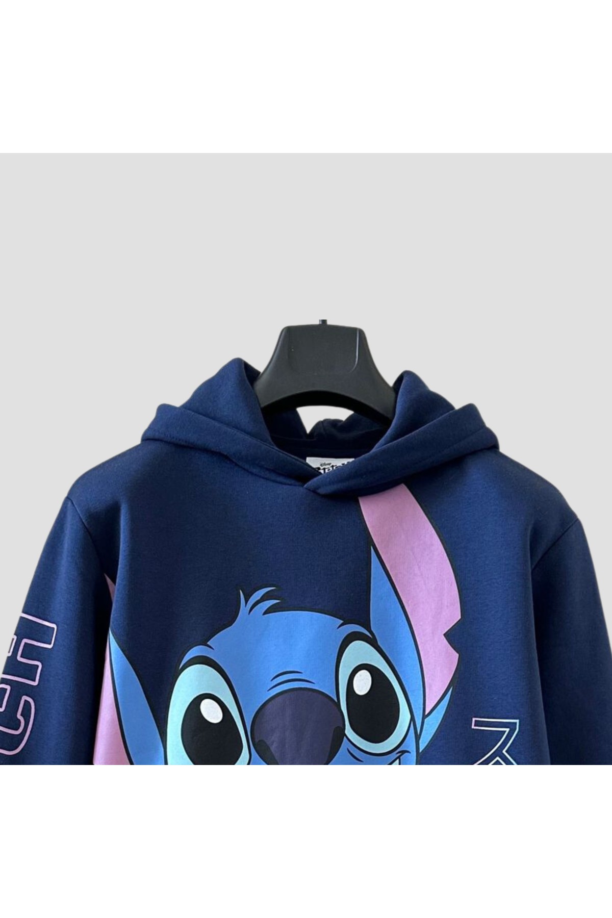 ORİJİNAL DISNEY STITCH BASKILI KAPÜŞONLU KIZ ÇOCUK SWEATSHIRT ŞARDONLU POLARLI 55129 MOR BOL KESİM