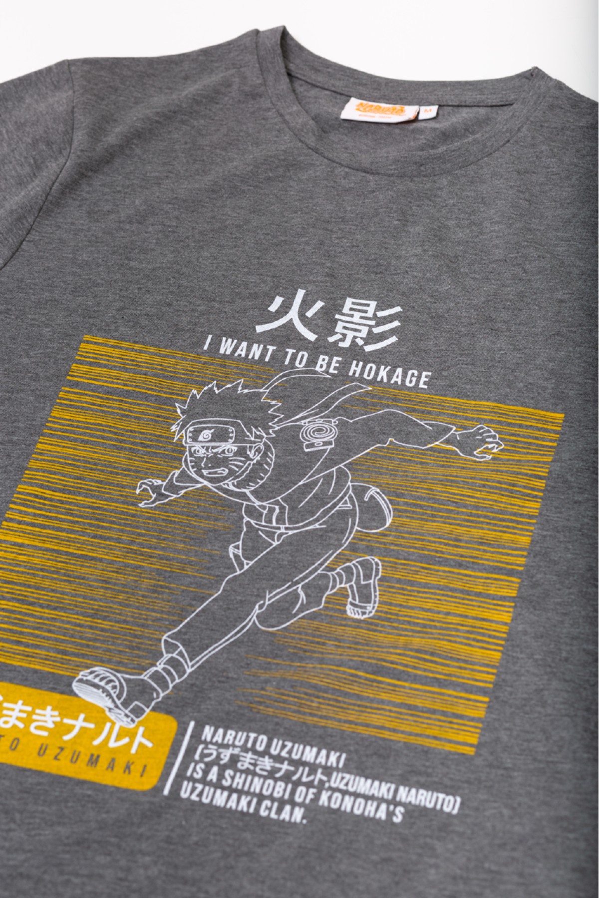 ORİJİNAL NARUTO UZUMAKİ HOKAGE TSHIRT-1280181-ANTRASİT