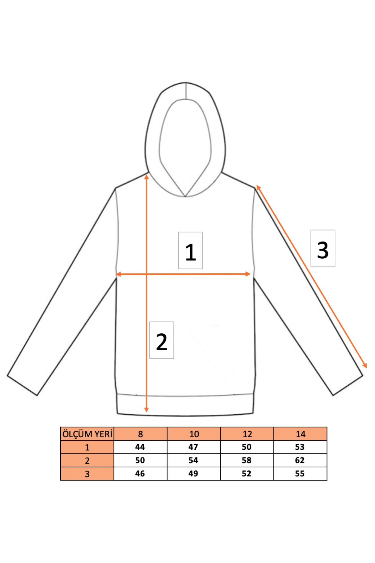 Kız Çocuk Gri Kapüşonlu 3 iplik Şardonlu Polarlı Rahat Kesim Sweatshirt S302GRİ